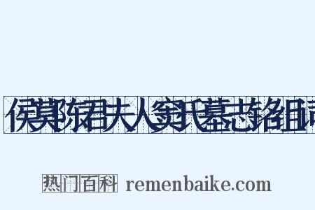 侯莫陈君夫人窦氏墓志铭组词是什么意思的图片